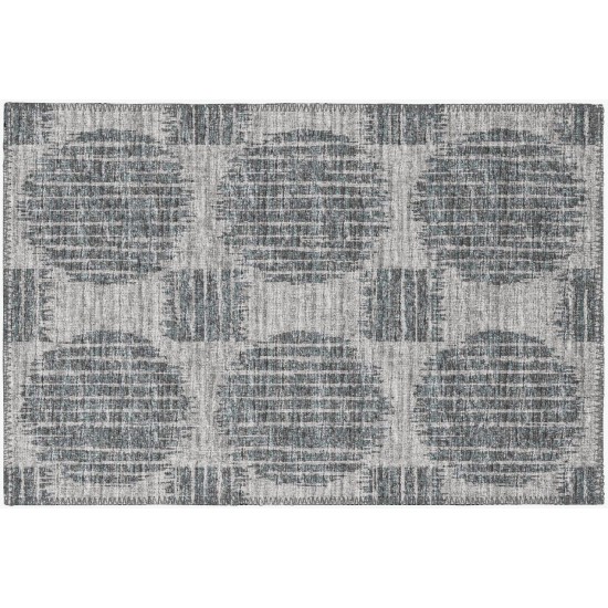 Indoor/Outdoor Sedona SN13 Pewter Washable 1'8" x 2'6" Rug