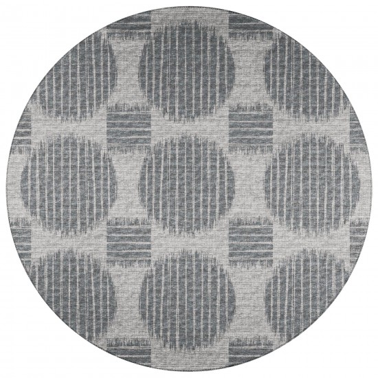 Indoor/Outdoor Sedona SN13 Pewter Washable 10' x 10' Round Rug