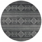 Indoor/Outdoor Sedona SN14 Midnight Washable 4' x 4' Round Rug