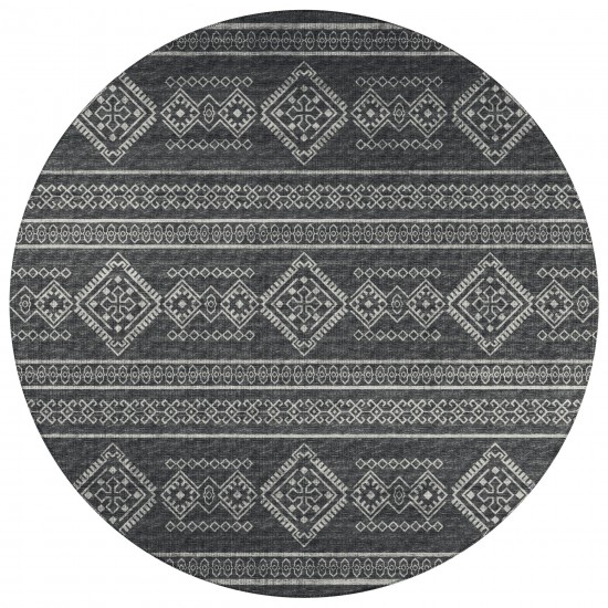 Indoor/Outdoor Sedona SN14 Midnight Washable 4' x 4' Round Rug