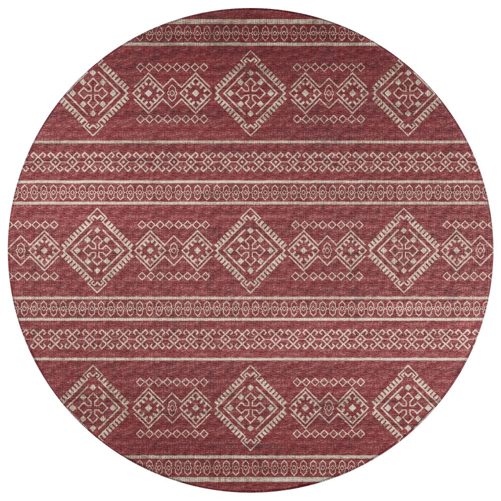 Indoor/Outdoor Sedona SN14 Paprika Washable 10' x 10' Round Rug