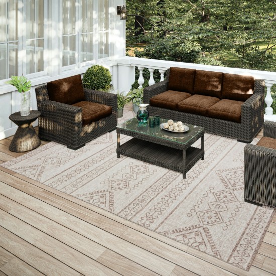 Indoor/Outdoor Sedona SN14 Putty Washable 10' x 14' Rug