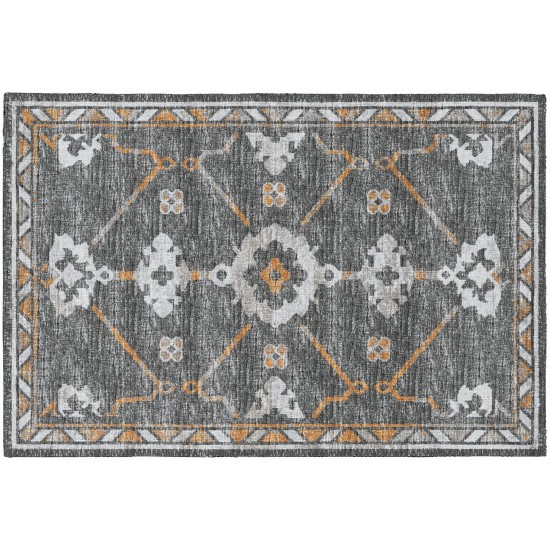 Indoor/Outdoor Sedona SN16 Charcoal Washable 1'8" x 2'6" Rug