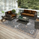 Indoor/Outdoor Sedona SN16 Charcoal Washable 10' x 14' Rug