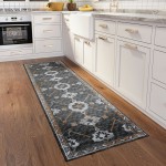 Indoor/Outdoor Sedona SN16 Charcoal Washable 2'3" x 7'6" Runner Rug