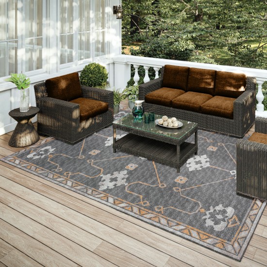 Indoor/Outdoor Sedona SN16 Charcoal Washable 3' x 5' Rug