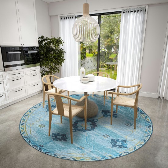 Indoor/Outdoor Sedona SN16 Riverview Washable 8' x 8' Round Rug