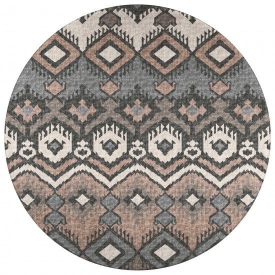 Indoor/Outdoor Sedona SN2 Bison Washable 10' x 10' Round Rug