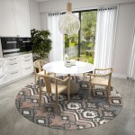 Indoor/Outdoor Sedona SN2 Bison Washable 6' x 6' Round Rug