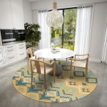 Indoor/Outdoor Sedona SN2 Marigold Washable 10' x 10' Round Rug