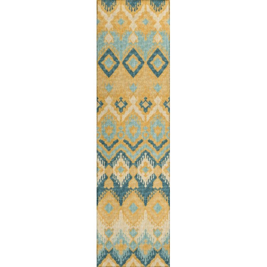 Indoor/Outdoor Sedona SN2 Marigold Washable 2'3" x 7'6" Runner Rug