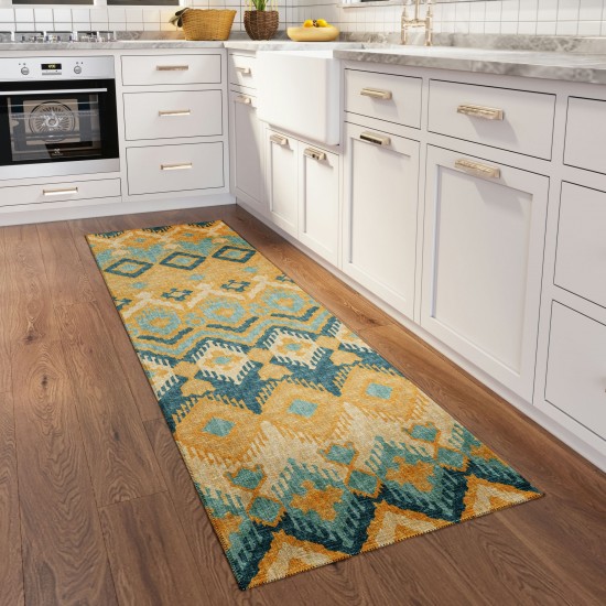 Indoor/Outdoor Sedona SN2 Marigold Washable 2'3" x 7'6" Runner Rug