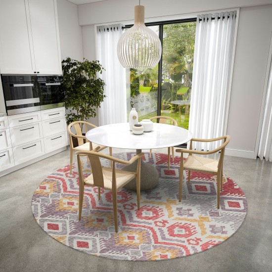 Indoor/Outdoor Sedona SN2 Passion Washable 10' x 10' Round Rug