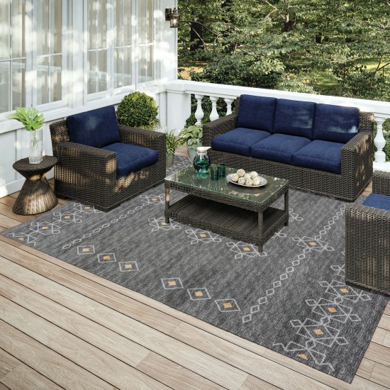 Indoor/Outdoor Sedona SN3 Charcoal Washable 10' x 14' Rug