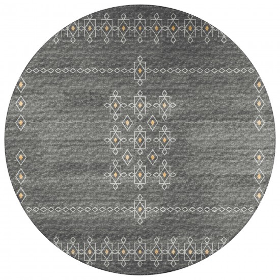 Indoor/Outdoor Sedona SN3 Charcoal Washable 10' x 10' Round Rug