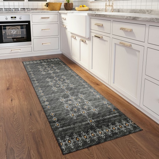 Indoor/Outdoor Sedona SN3 Charcoal Washable 2'3" x 7'6" Runner Rug