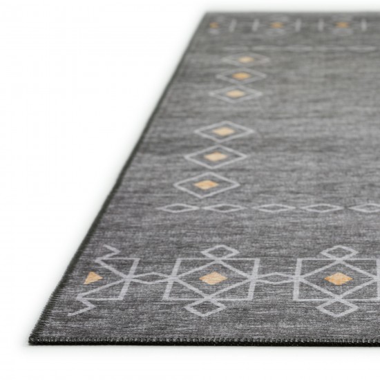 Indoor/Outdoor Sedona SN3 Charcoal Washable 2'3" x 7'6" Runner Rug