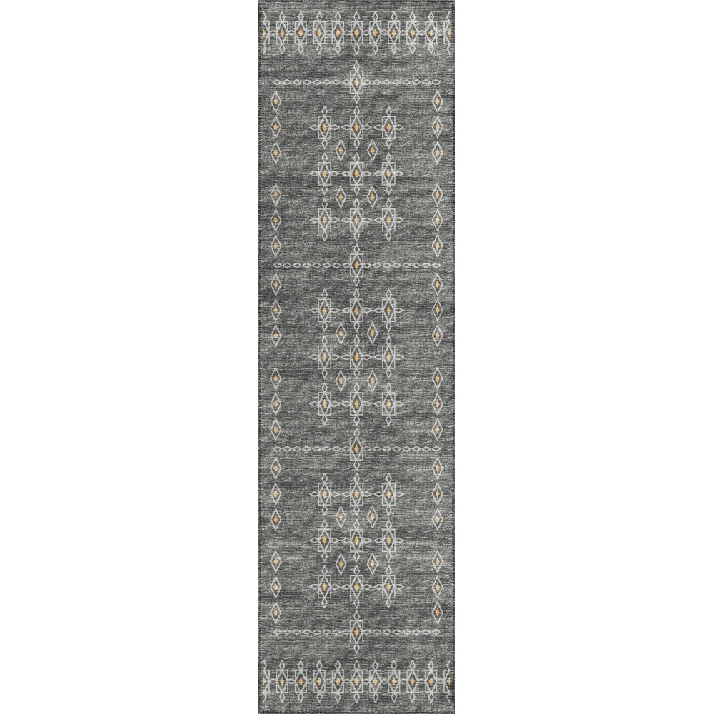 Indoor/Outdoor Sedona SN3 Charcoal Washable 2'3" x 10' Runner Rug