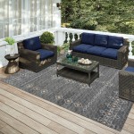 Indoor/Outdoor Sedona SN3 Charcoal Washable 3' x 5' Rug