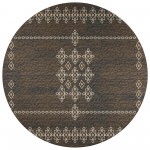 Indoor/Outdoor Sedona SN3 Fudge Washable 10' x 10' Round Rug