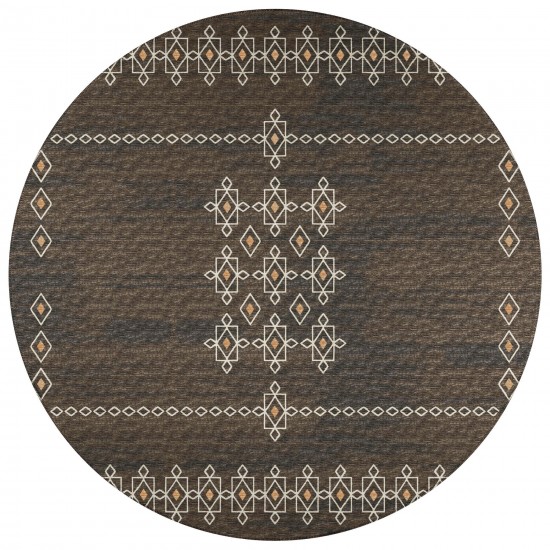 Indoor/Outdoor Sedona SN3 Fudge Washable 4' x 4' Round Rug