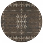 Indoor/Outdoor Sedona SN3 Fudge Washable 8\' x 8\' Round Rug