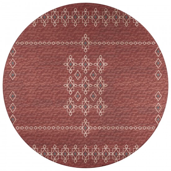 Indoor/Outdoor Sedona SN3 Paprika Washable 10' x 10' Round Rug