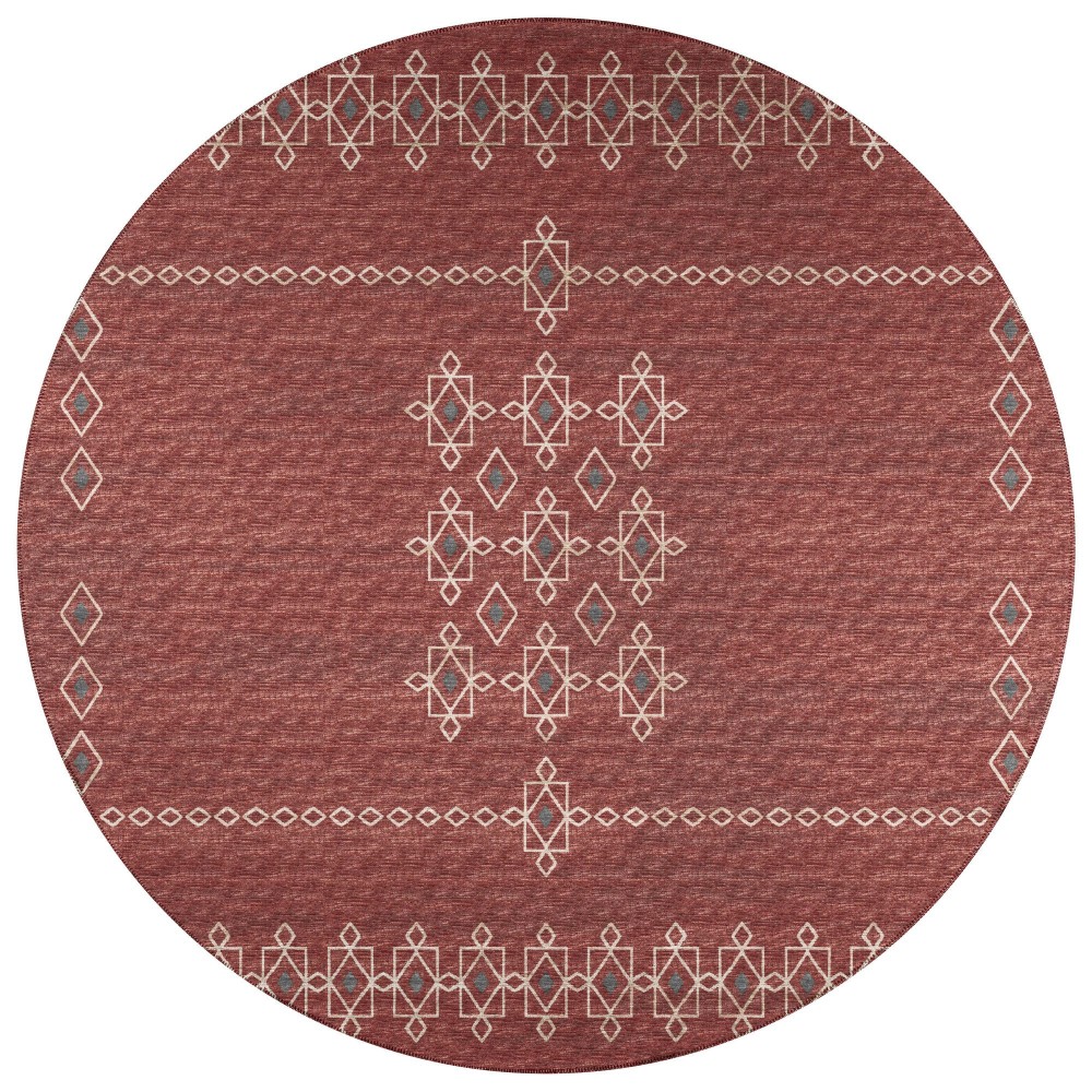 Indoor/Outdoor Sedona SN3 Paprika Washable 6' x 6' Round Rug