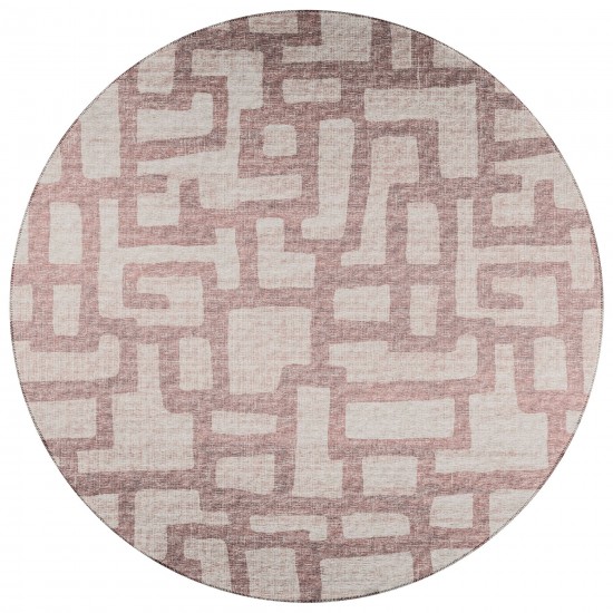 Indoor/Outdoor Sedona SN4 Taupe Washable 4' x 4' Round Rug