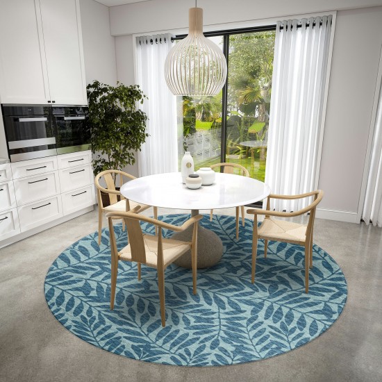 Indoor/Outdoor Sedona SN5 Denim Washable 10' x 10' Round Rug