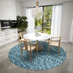 Indoor/Outdoor Sedona SN5 Denim Washable 4' x 4' Round Rug