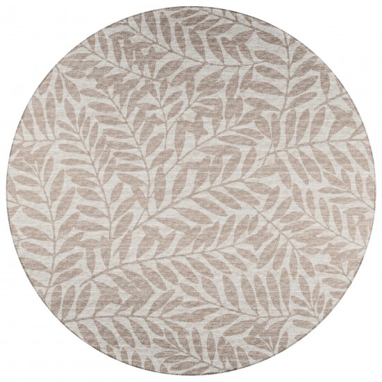 Indoor/Outdoor Sedona SN5 Putty Washable 4' x 4' Round Rug