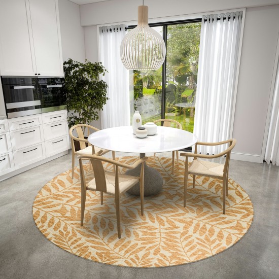 Indoor/Outdoor Sedona SN5 Wheat Washable 8' x 8' Round Rug