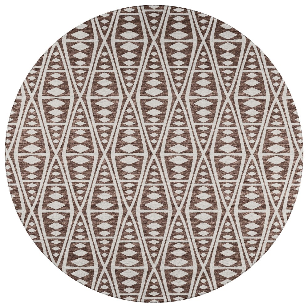 Indoor/Outdoor Sedona SN6 Coffee Washable 4' x 4' Round Rug