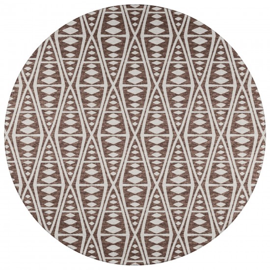 Indoor/Outdoor Sedona SN6 Coffee Washable 6' x 6' Round Rug