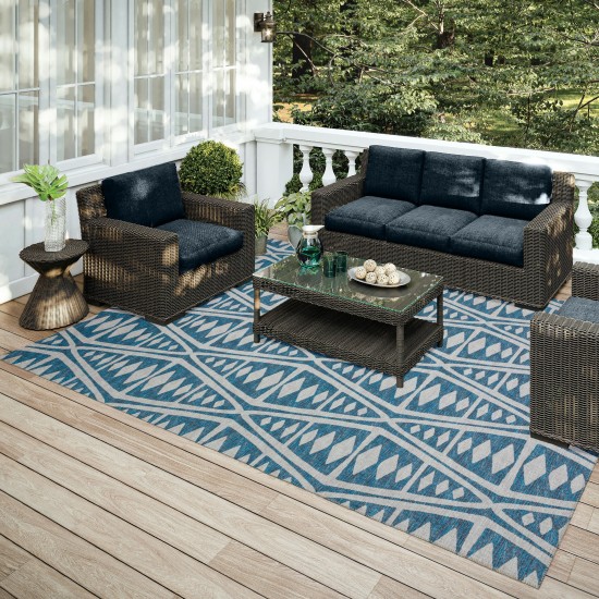 Indoor/Outdoor Sedona SN6 Indigo Washable 10' x 14' Rug