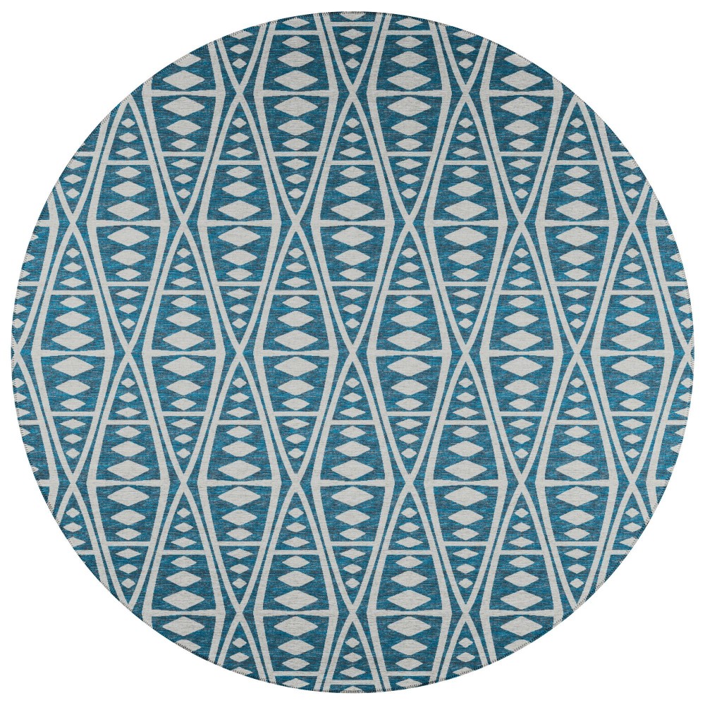 Indoor/Outdoor Sedona SN6 Indigo Washable 10' x 10' Round Rug