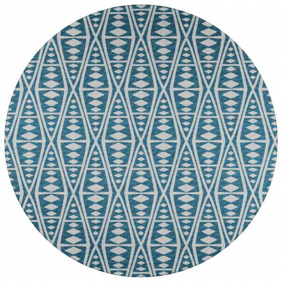 Indoor/Outdoor Sedona SN6 Indigo Washable 4' x 4' Round Rug