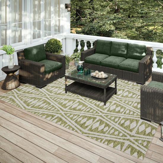 Indoor/Outdoor Sedona SN6 Moss Washable 10' x 14' Rug