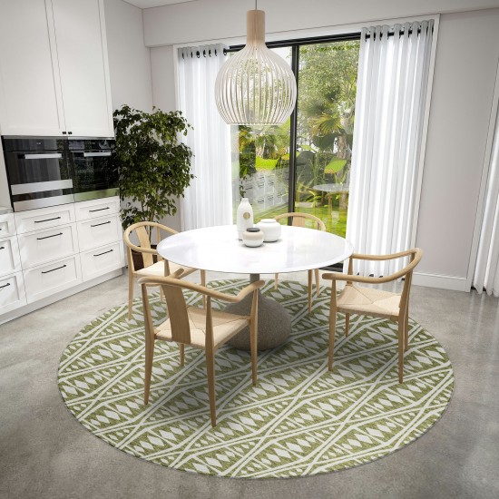 Indoor/Outdoor Sedona SN6 Moss Washable 10' x 10' Round Rug