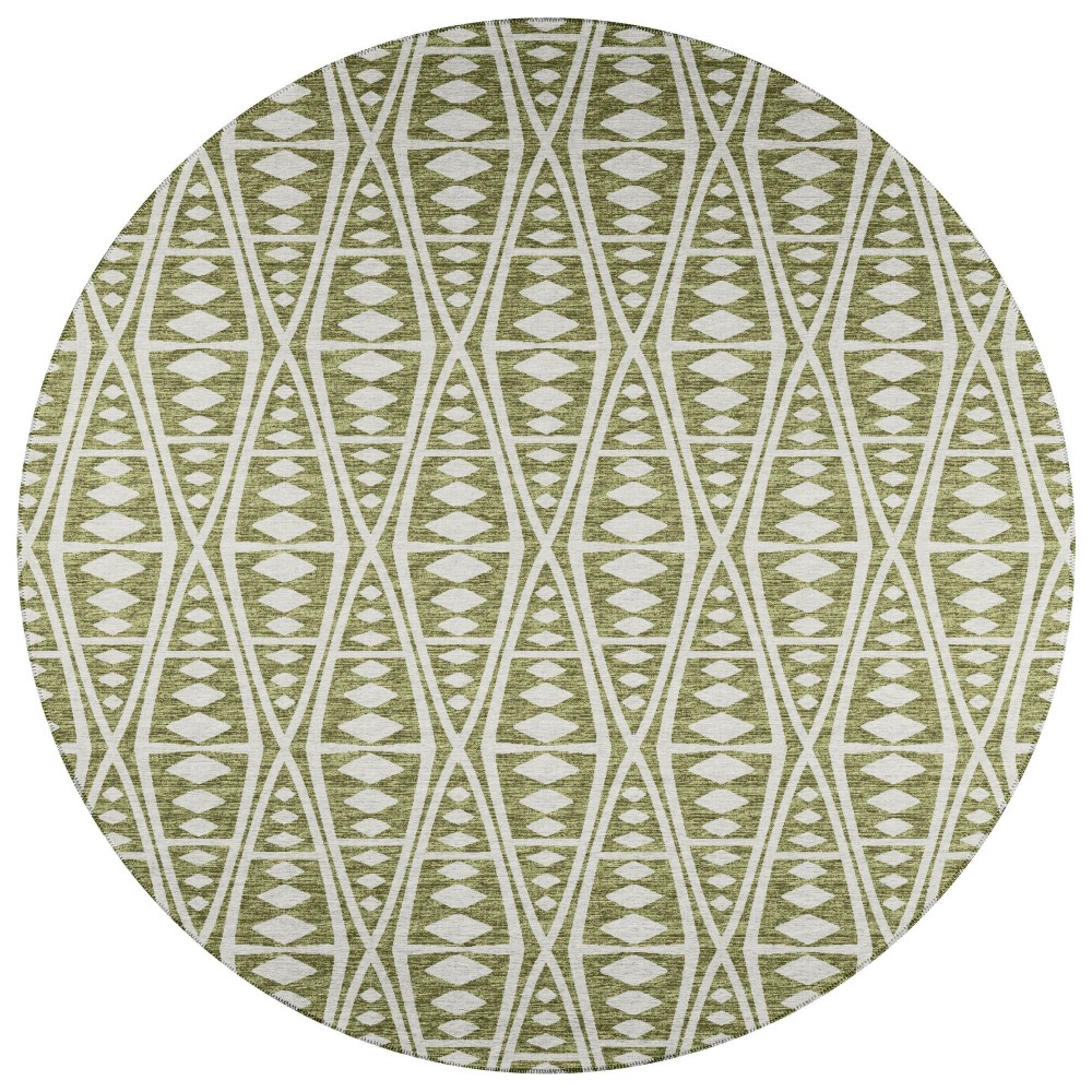 Indoor/Outdoor Sedona SN6 Moss Washable 4' x 4' Round Rug