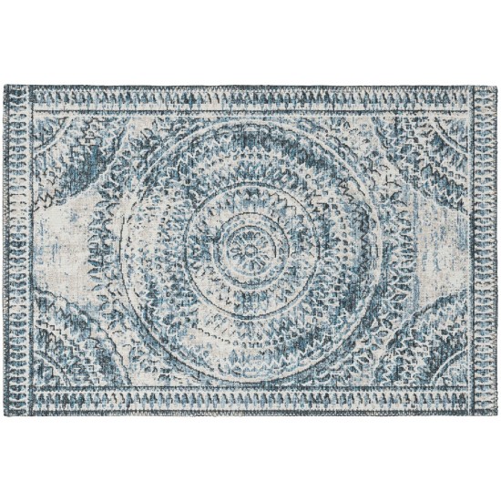 Indoor/Outdoor Sedona SN7 Indigo Washable 1'8" x 2'6" Rug