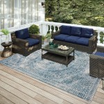 Indoor/Outdoor Sedona SN7 Indigo Washable 10' x 14' Rug