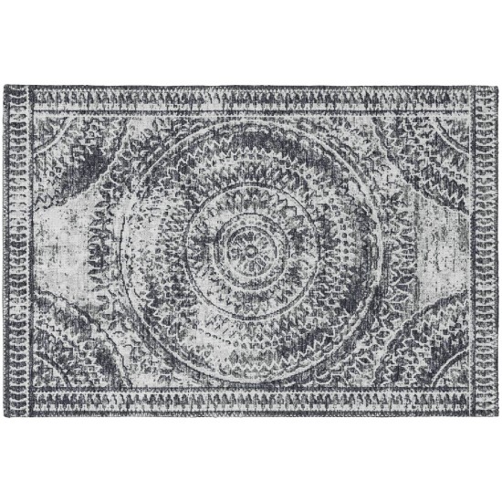 Indoor/Outdoor Sedona SN7 Pewter Washable 1'8" x 2'6" Rug