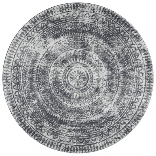 Indoor/Outdoor Sedona SN7 Pewter Washable 10' x 10' Round Rug