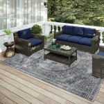 Indoor/Outdoor Sedona SN7 Pewter Washable 3' x 5' Rug