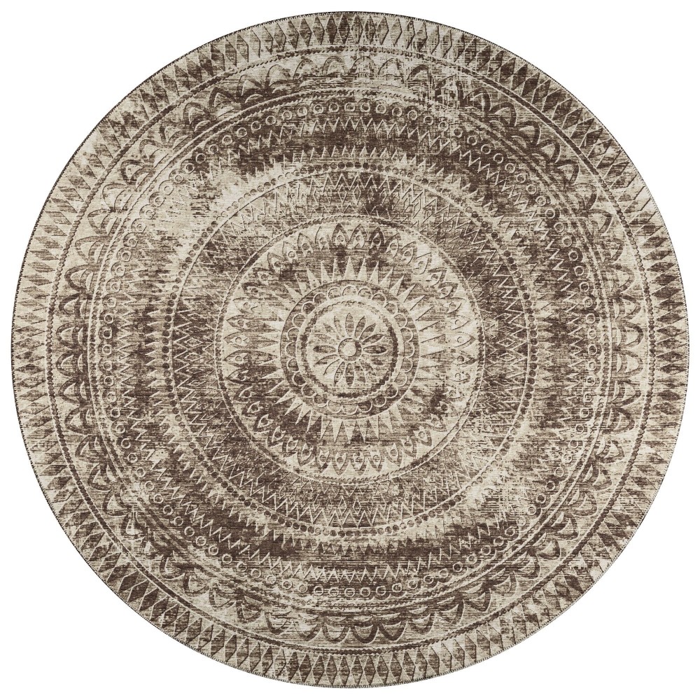 Indoor/Outdoor Sedona SN7 Taupe Washable 10' x 10' Round Rug