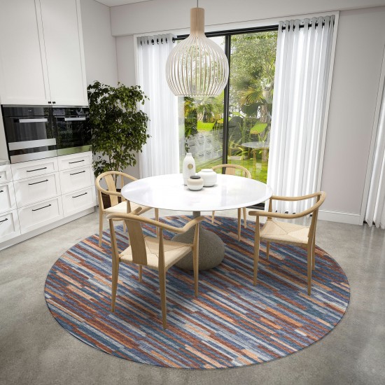 Indoor/Outdoor Sedona SN8 Denim Washable 10' x 10' Round Rug