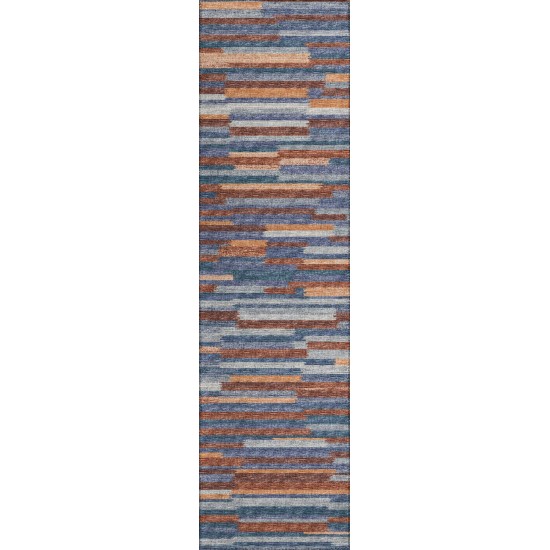 Indoor/Outdoor Sedona SN8 Denim Washable 2'3" x 7'6" Runner Rug