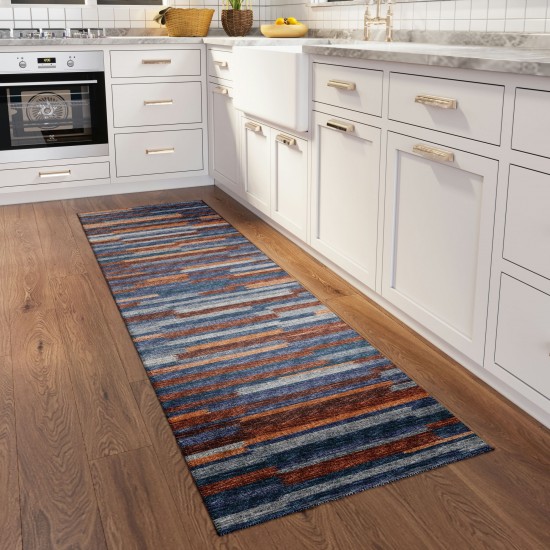 Indoor/Outdoor Sedona SN8 Denim Washable 2'3" x 7'6" Runner Rug